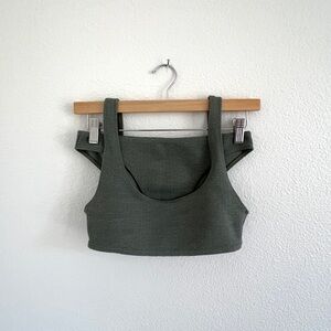 Mikoh Textured Dark Green Bikini Set